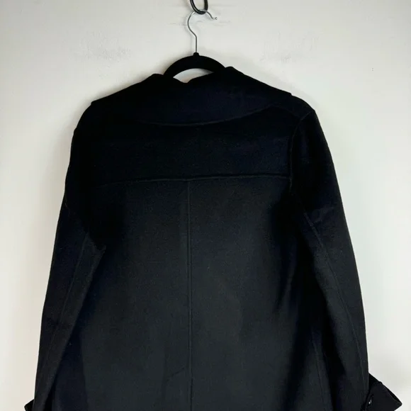 NWT Massimo Dutti Black Double Breasted Pocket Wool Blend Jacket Coat Sz Small - Picture 10 of 16